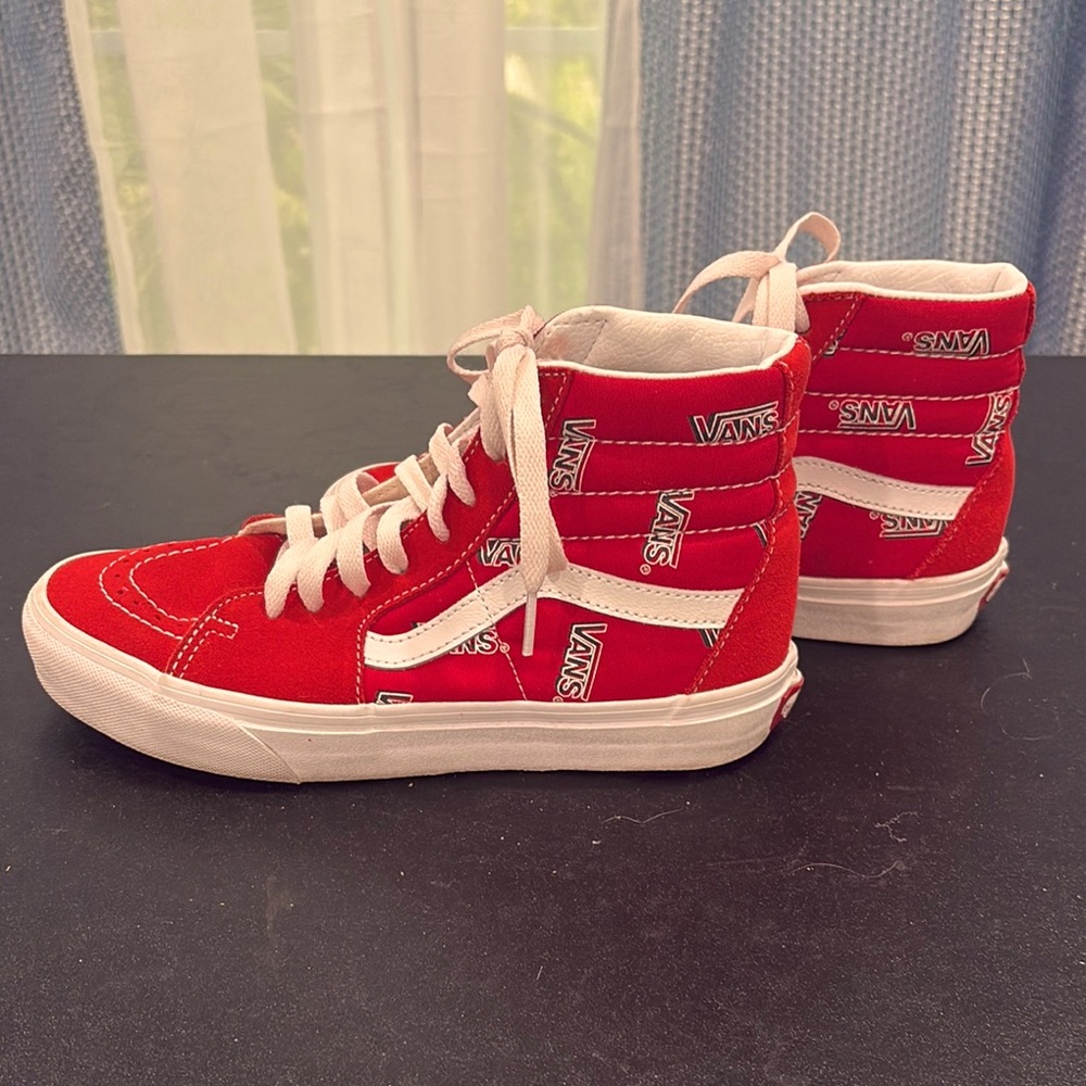 Fun! Vans Red High-Top Sneakers Size 6.5 Women’s US